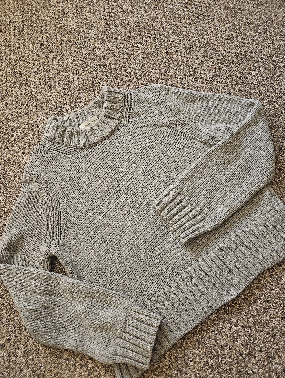 White + Warren Cotton Blend Chunky Knit Sweater Medium